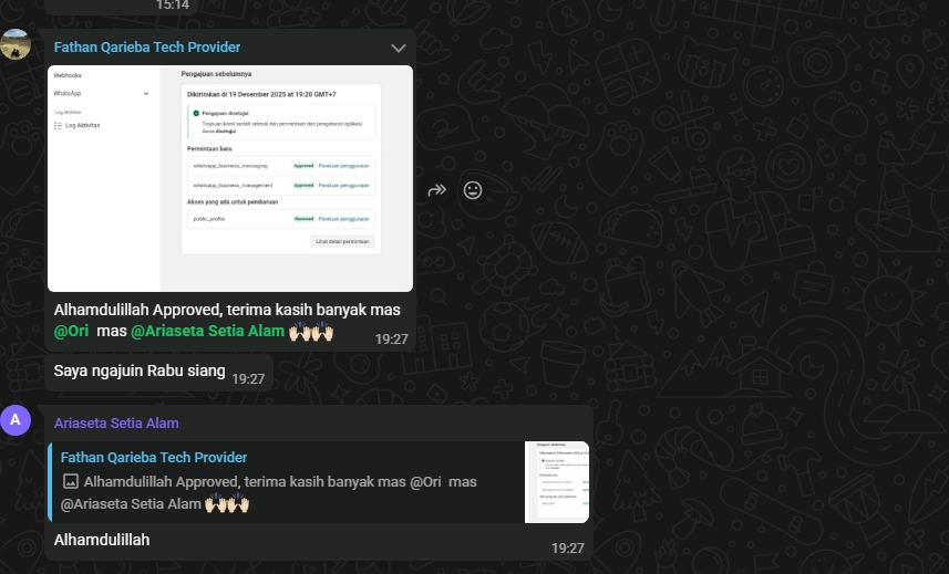 Screenshot approval Meta Tech Provider member 3