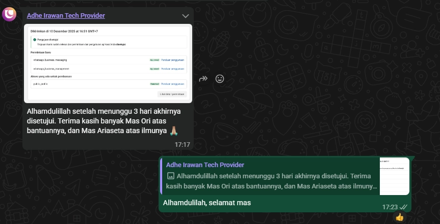 Screenshot approval Meta Tech Provider member 7